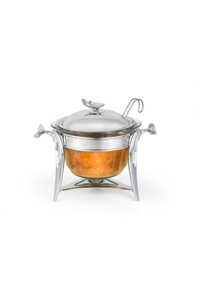 MATSteel Silver Mum Isıtıcılı Çorba Servis Seti 4 LT