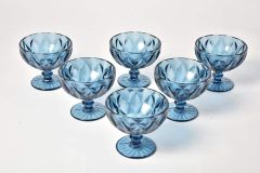 Seta Crystal Colors 6 Pcs Footed Footed Bowl Pattern Blue. الوان كريستال سيتا 6 قطع