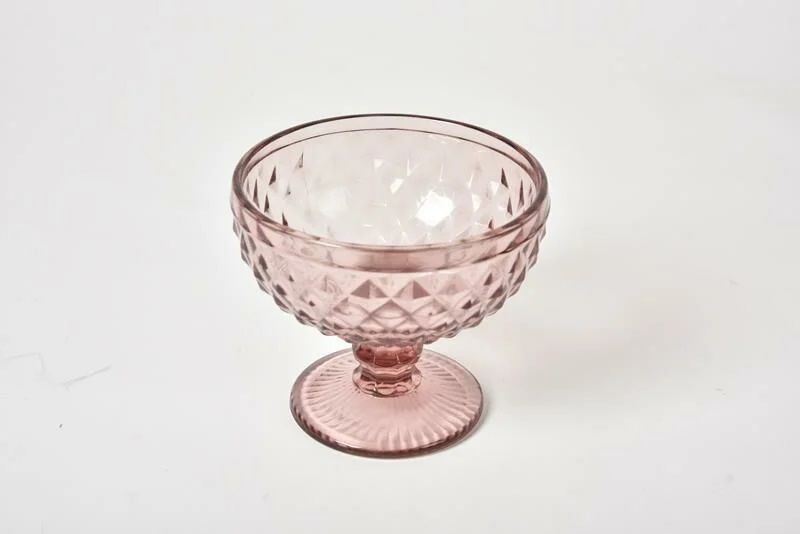 Seta Crystal Colors 6 Pcs Footed Footed Bowl Drop Pattern Pink. الوان كريستال سيتا 6 قطع