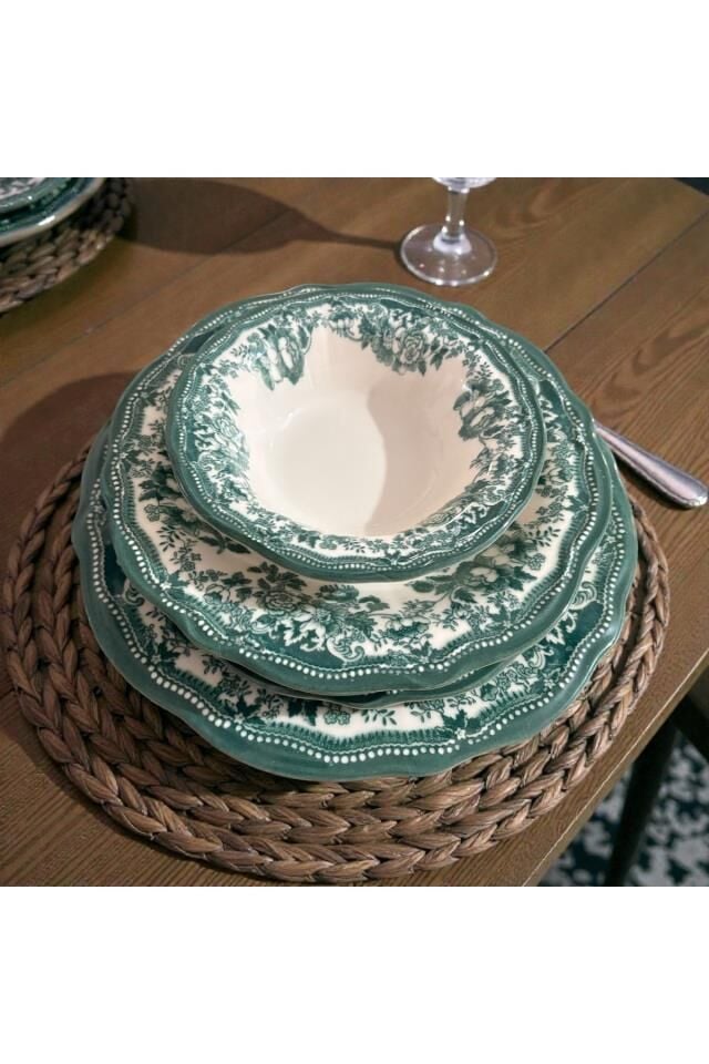 VELOUR GREEN FULYA YEMEK SETİ 24 PARÇA