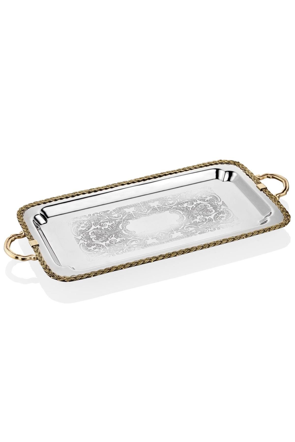 BLACK PEARL LONG TRAY WITH ROPE 59X31X5 CM