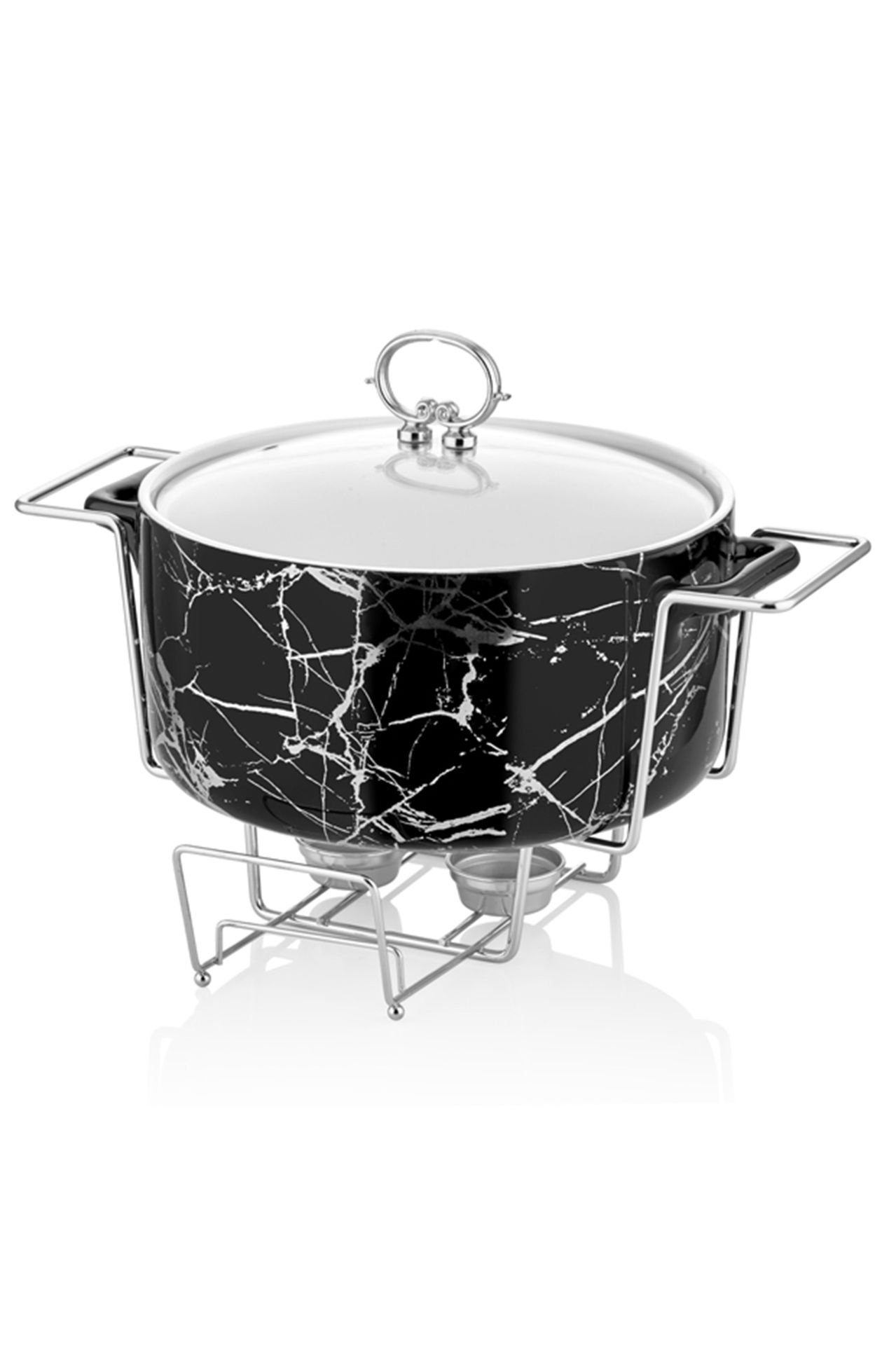 Black Sılver 30.5 cm Yuvarlak Servıs  Kabı(2)