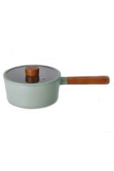 FIKA GLASS LID ALUMINUM CASTING SAUCE POT 18 CM GRAY