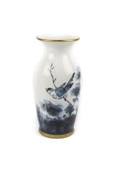 WHITE BLUE CERAMIC VASE 17X41 CM
