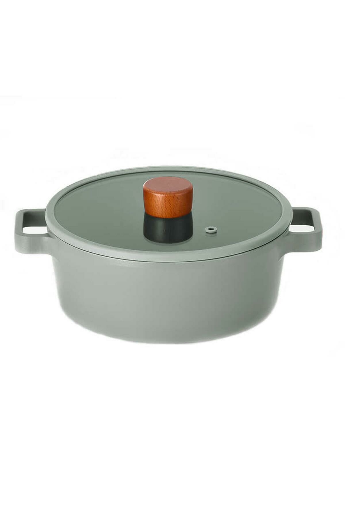 FIKA GLASS COVERED ALUMINUM CASTING POTS 22 CM GRAY