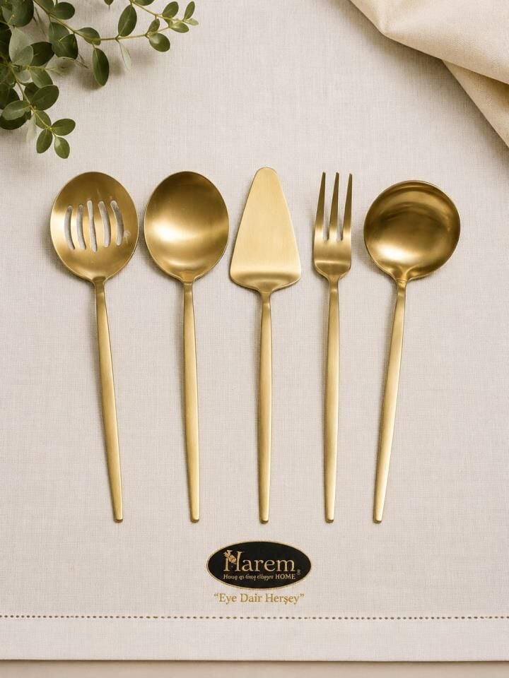 Dain 5 Parça Sosluk Servis Seti Mat Gold
