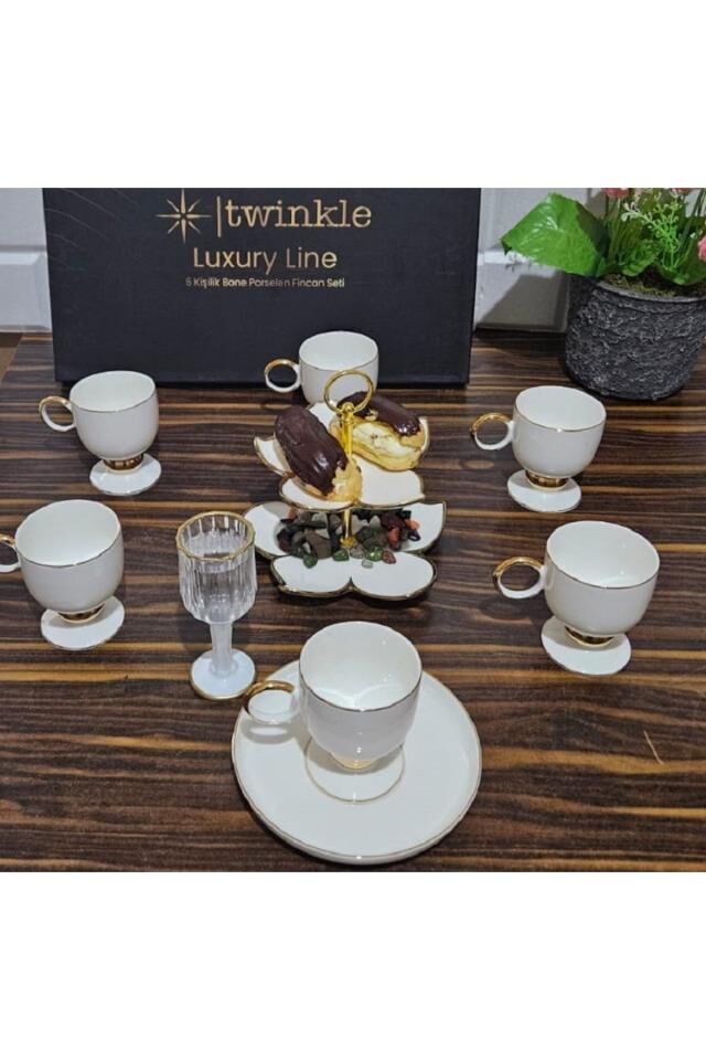 TWİNKLE LUXURY LİNE 6 KİŞİLİK KAHVE FİNCAN SET GOLD