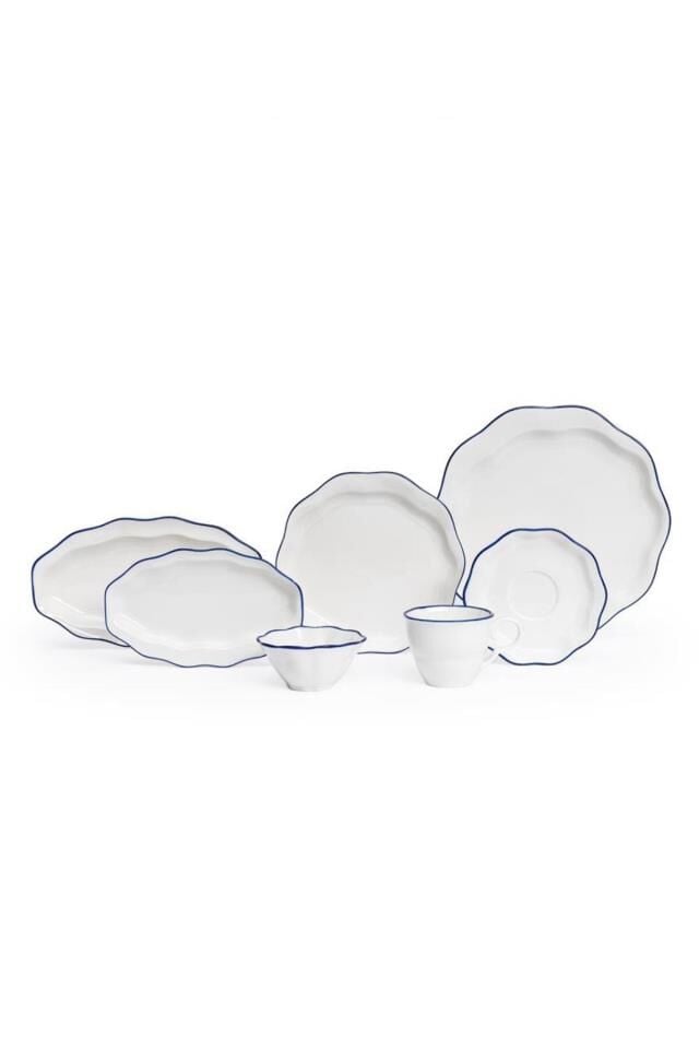 Daily Blue 6 Kişilik 26 Parça Yuvarlak New Bone Porselen Kahvaltı Takımı