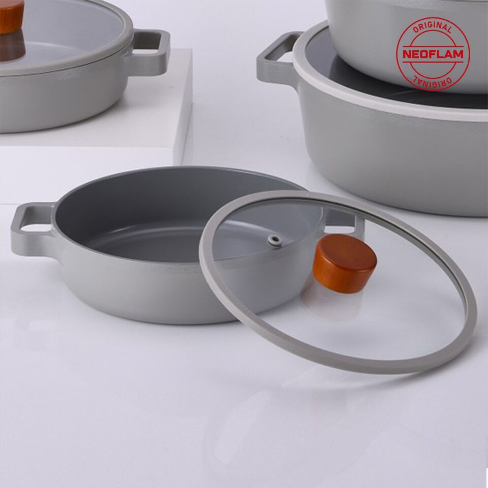FİKA CAM KAPAKLI ALİMİNYUM SAHAN 20CM GRİ