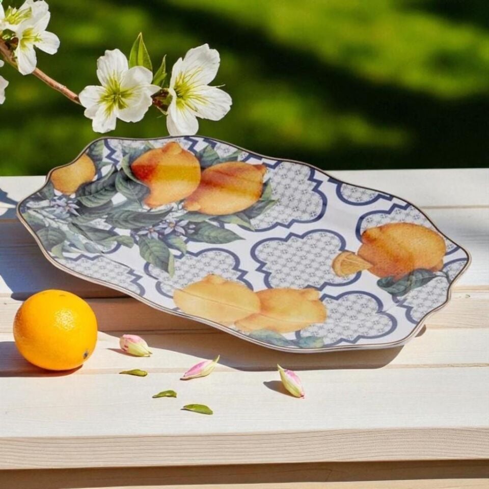 LEMONS Serisi Büyük Oval Tabak 35 CM