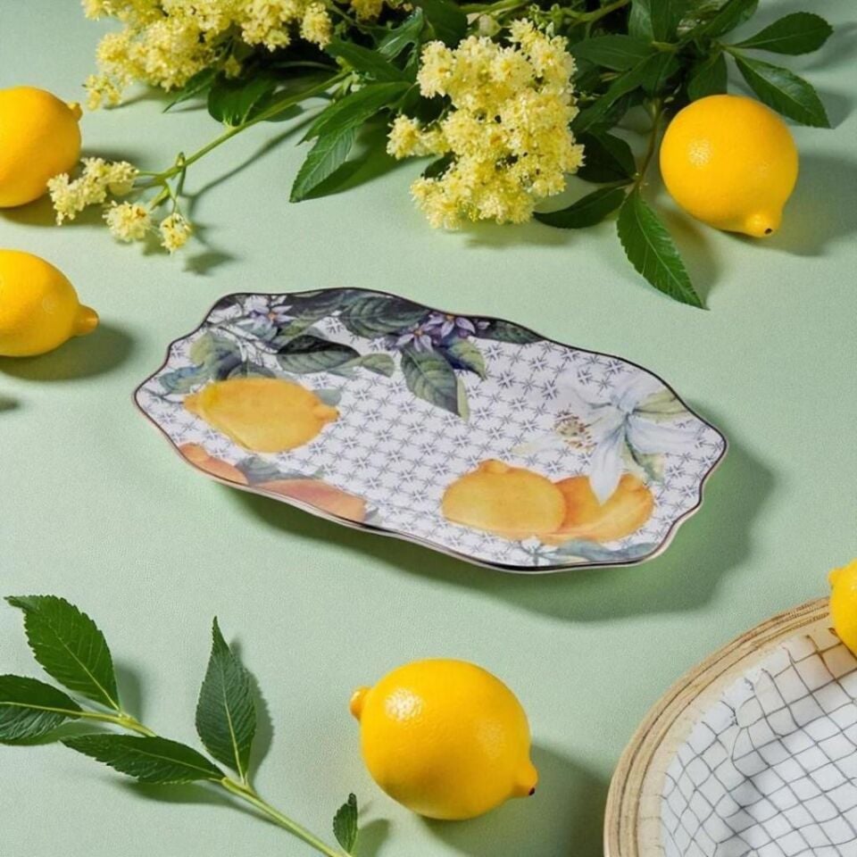 LEMONS Serisi Küçük Oval Tabak (25 CM)