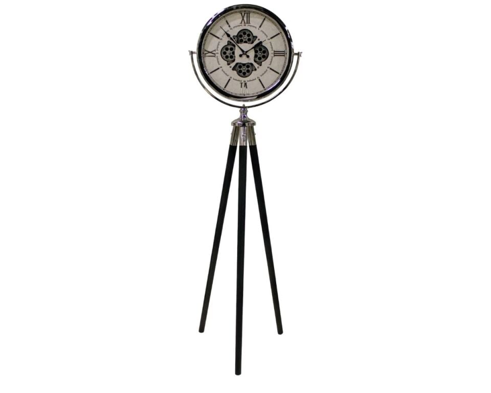 1SAS-20267 KR 50CM KROM KAPLAMA ÇARKLI TRİPOT SAAT