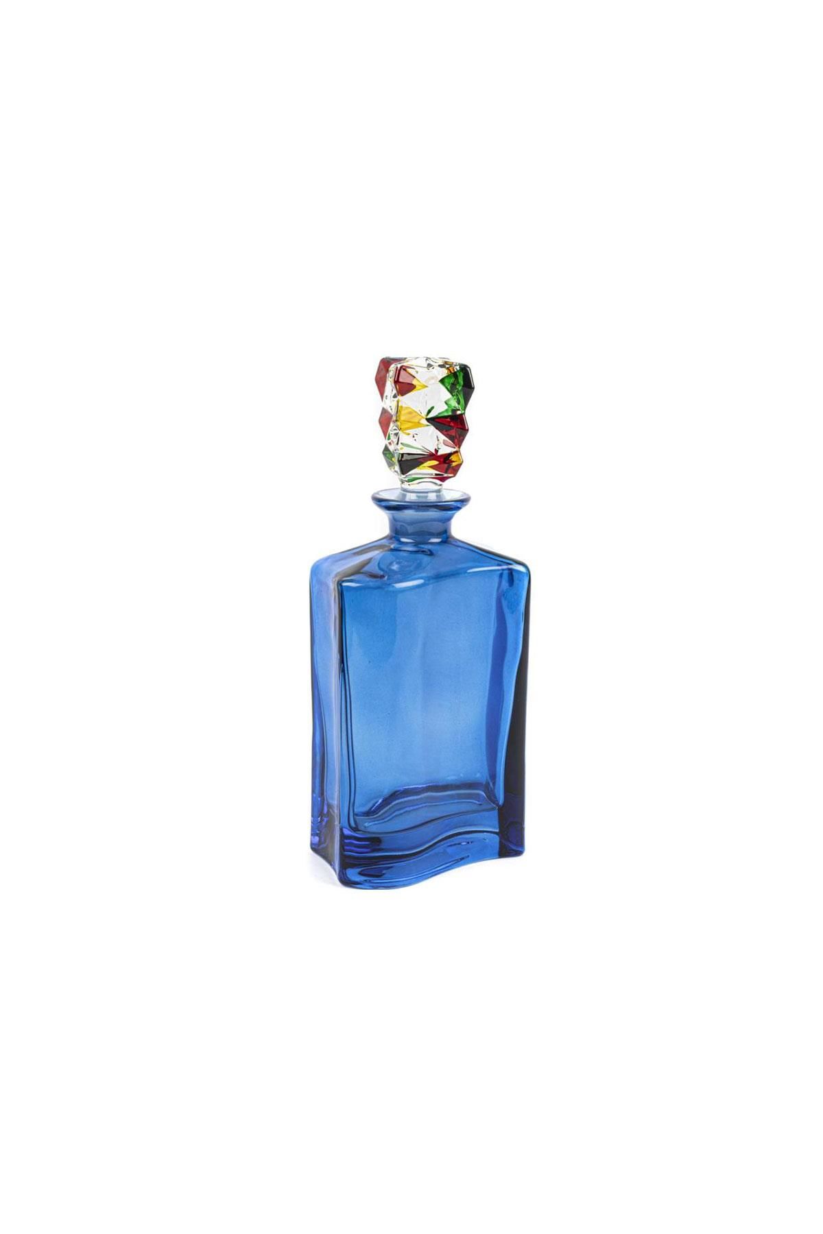 MAVİ RENKLİ CAM ŞİŞE 30 CM 800 ML