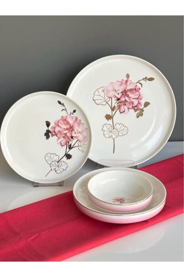 Hydrangea Bone China 24 Parça Yemek Takımı