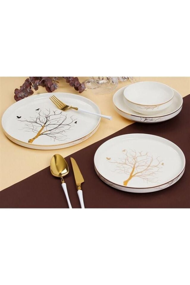 Tree Of Life Bone China 24 Parça Yemek Takımı