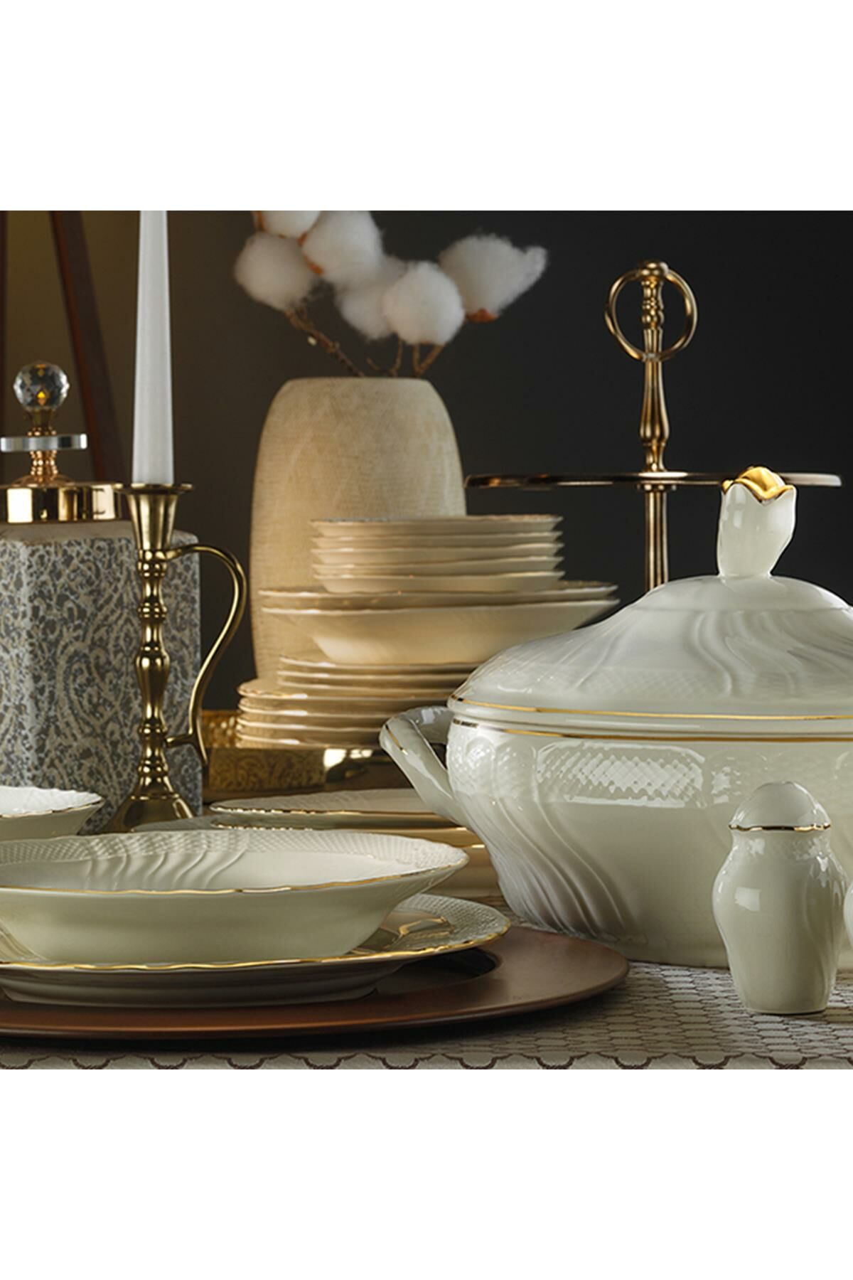 EVALIZA CASERTA GOLD 60 PIECES DINNER SET