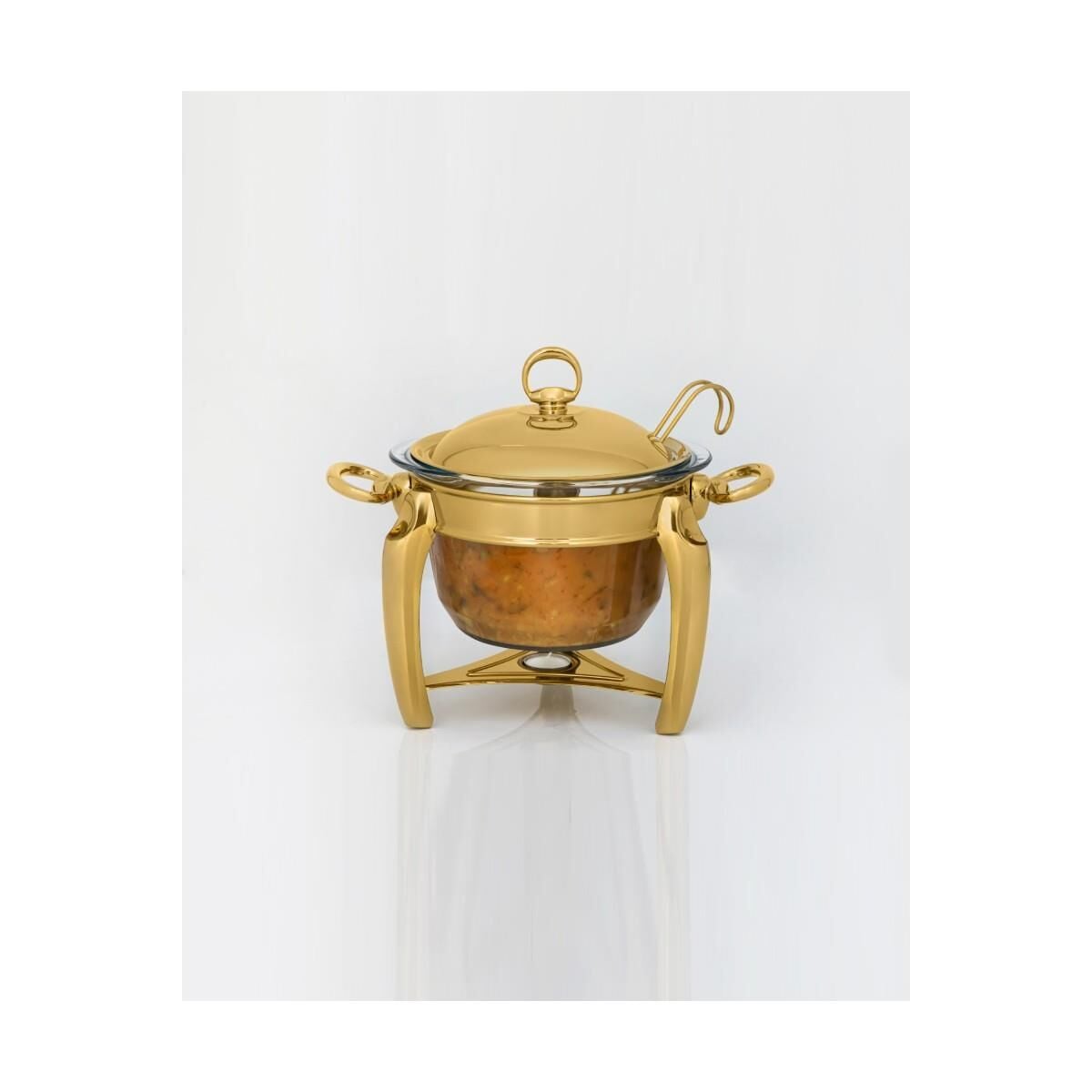 MATSteel Gold Mum Isıtıcılı Çorba Servis Seti 4 LT
