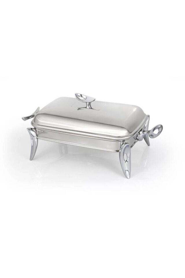 MATSteel Silver Mum Isıtıcılı Dikdörtgen Servis Seti 3LT